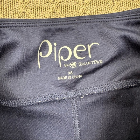 Piper by SmartPak Full Seat Heavy Weight Equestrian Winter Tights navy blue XS - Picture 8 of 11